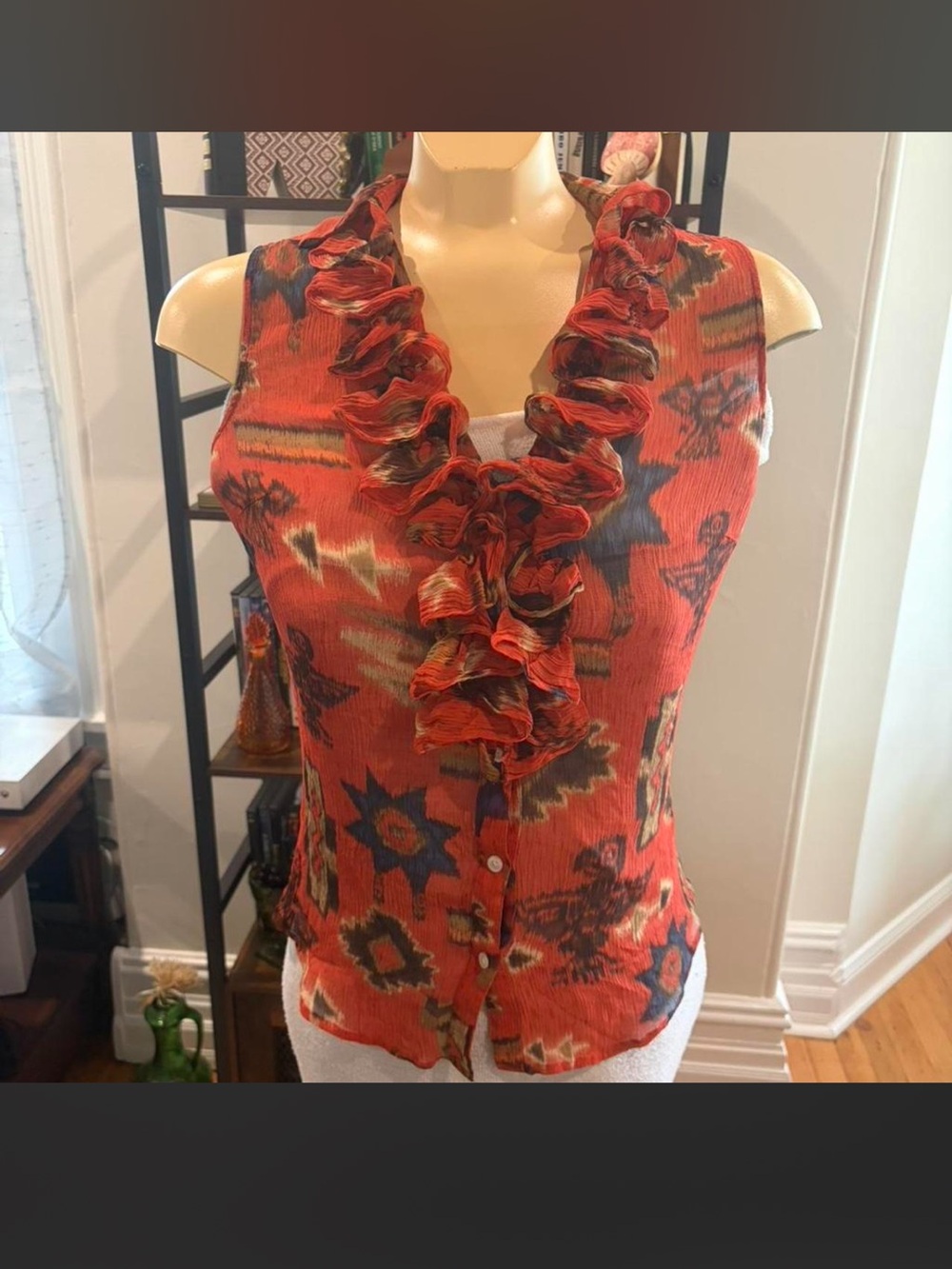 Orange Lauren Ralph Lauren Silk Blouse